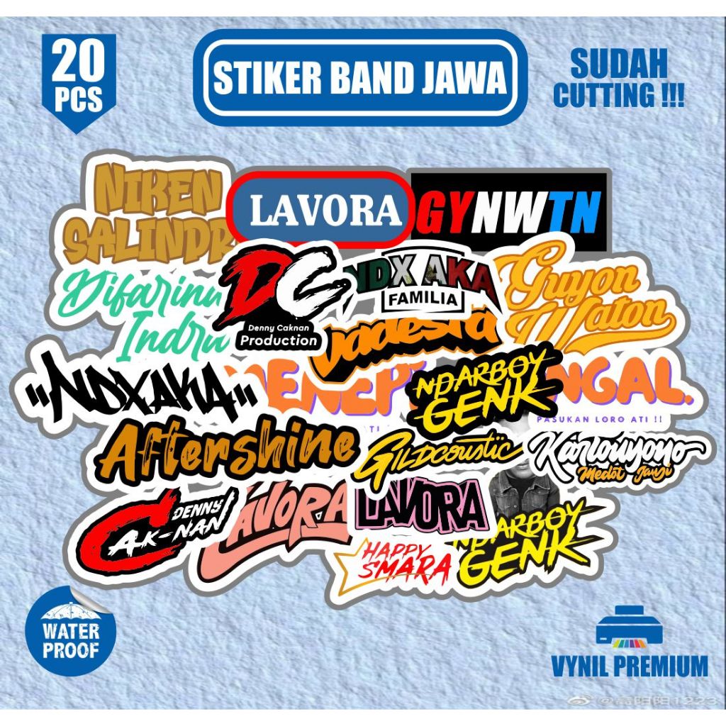 

Stiker Lavora Sticker Band Jawa Ambyar 20pcs Bahan Vinyl Anti Air