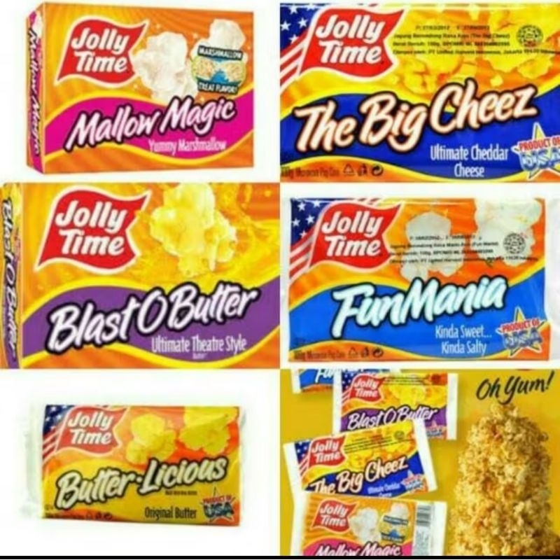 

pop corn jolly time fun mania blast o butter the big cheese
