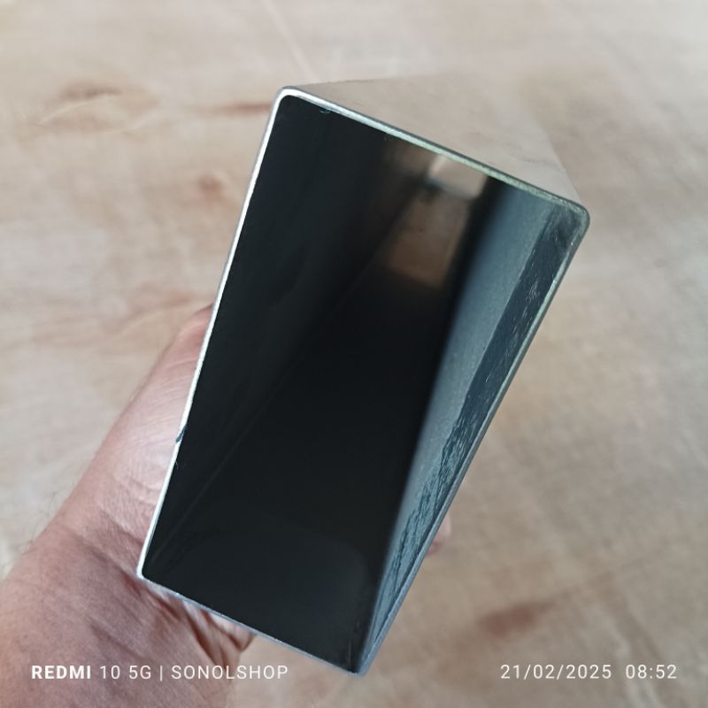 Pipa Kotak Stainless Hollow Stainless 5 cm x 10 cm Tebal 1,2 mm Panjang 40 cm