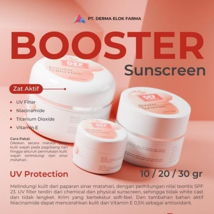 DEF BOOSTER SUNSCREEN 10 GRAM SPF 23 NON WHITE CAST