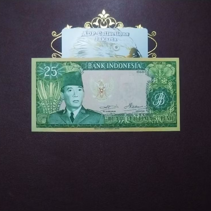 Uang kuno 25 rupiah sukarno 1960 tdlr