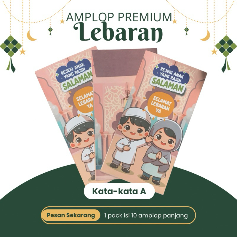 

Amplop lebaran premium panjang tanpa lipat Amplop idul fitri murah