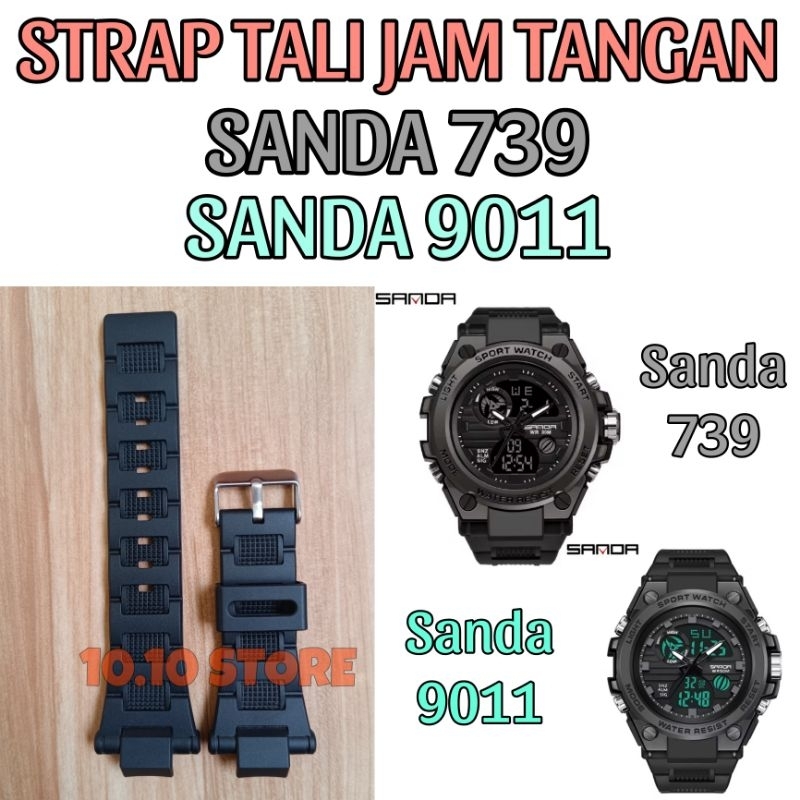 Strap tali jam tangan untuk Jam Tangan Sanda 739 Sanda 9011 Sanda739 Sanda9011 Sanda-738 Sanda-9011 