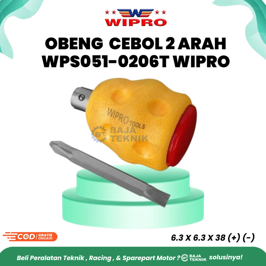 WIPRO OBENG CEBOL WPS051-0206T 2 WAY (1 1/2"x6mm) | OBENG CEBOL 6.3 X 6.3 X 3.8 WIPRO