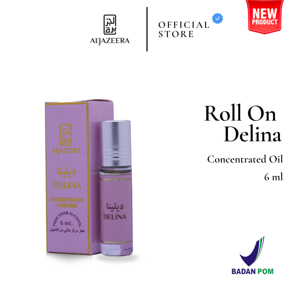 Delina Parfum Roll On Arab 6 ml Non Alkohol | Minyak Wangi Concentrated Oil | Original Segel Pabrik 