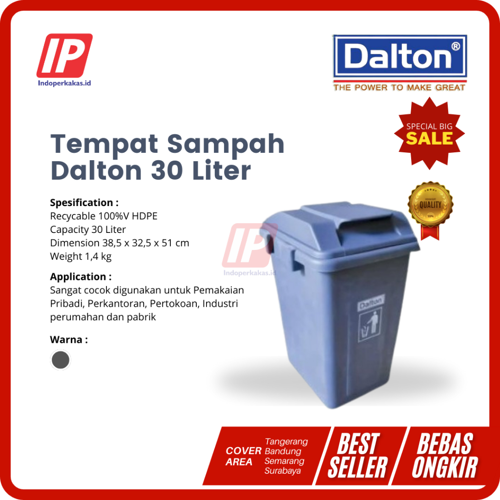 Dsutbin Tempat Sampah 30 Liter Dalton Plastik HDPE (Kecil)
