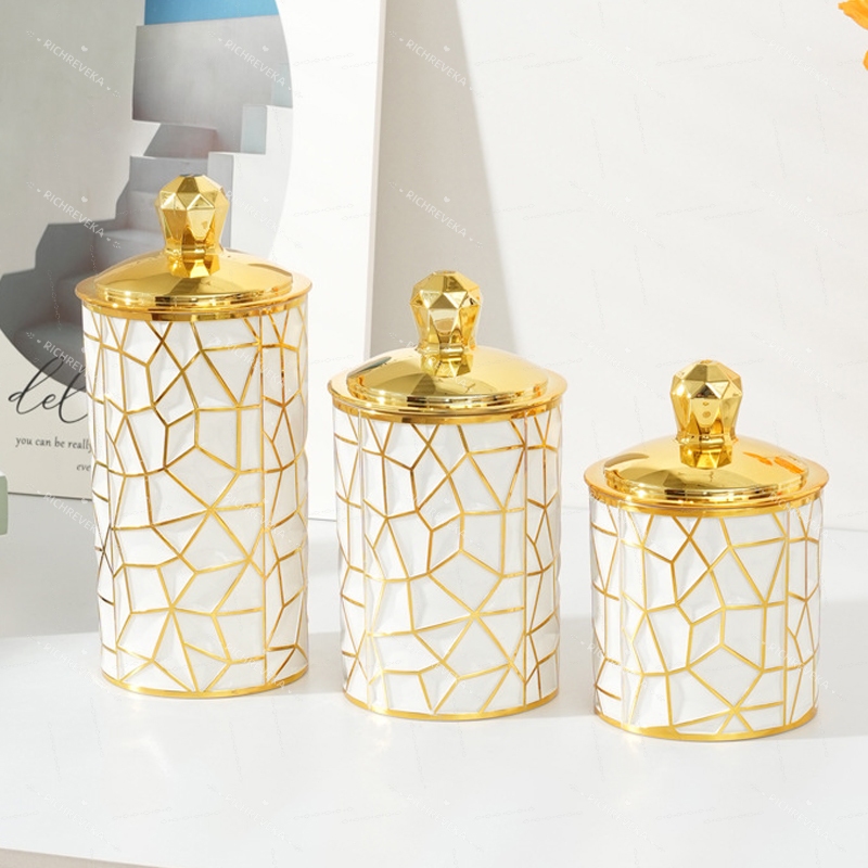 Toples  Mewah Aklirik Kedap Udara Emas/Toples Mewah Aesthetic Toples Snack Emas Toples Akrilik Kedap