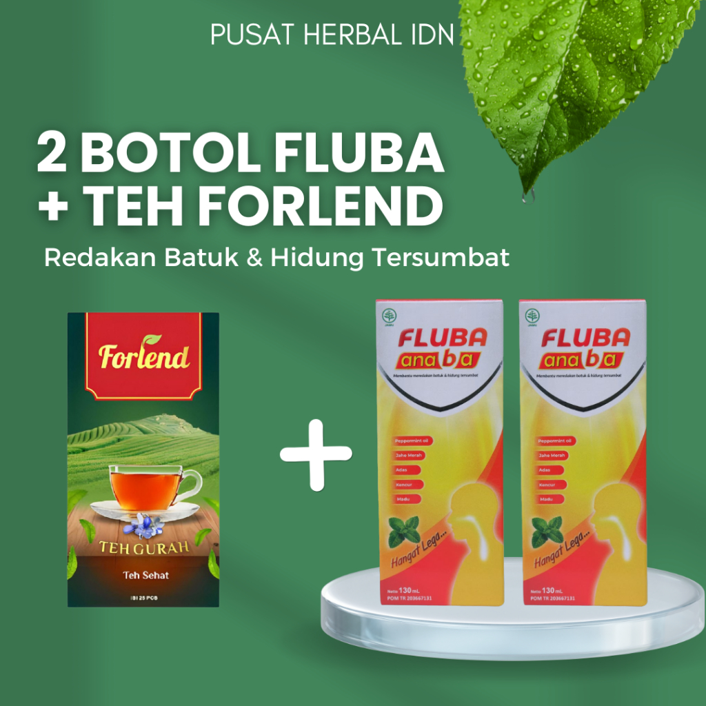 

FLUBA ANABA 2 Botol dan Teh Forlend - Membantu Meredakan Batuk & Hidung Tersumbat