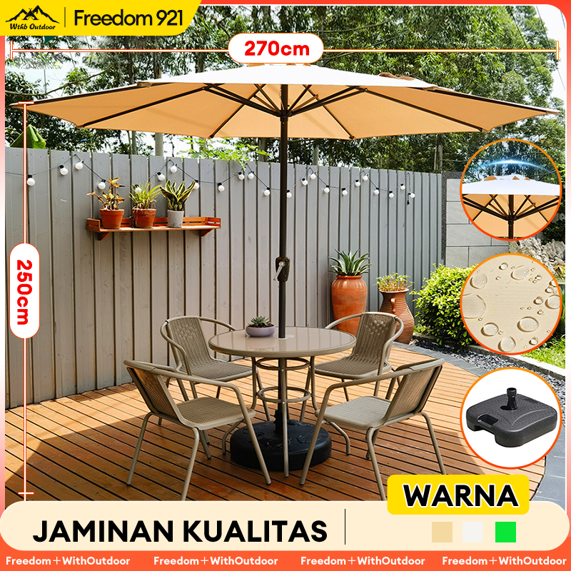 Tenda Payung Payung Jualan 270CM Pantai Outdoor Umbrella UV Perlindungan Kain