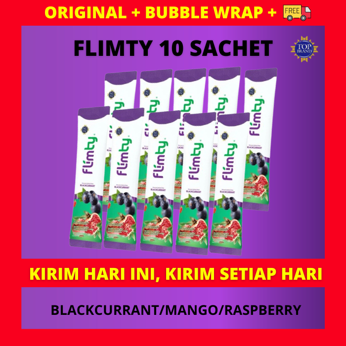 FLIMTY 10 SACHET DETOX FIBER BPOM ECERAN HALAL DIET ORIGINAL ORI DETOX PELANGSING
