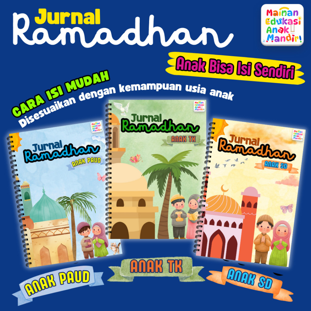 Buku Jurnal Ramadhan Anak PAUD TK SD Buku Agenda Kegiatan Ramadan Planner Book Diary Kids
