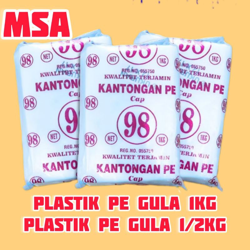 Plastik PE 15x21 , 18x25 /plastik PE gula 15x21 1/2kg gula, 18x25 1kg gula