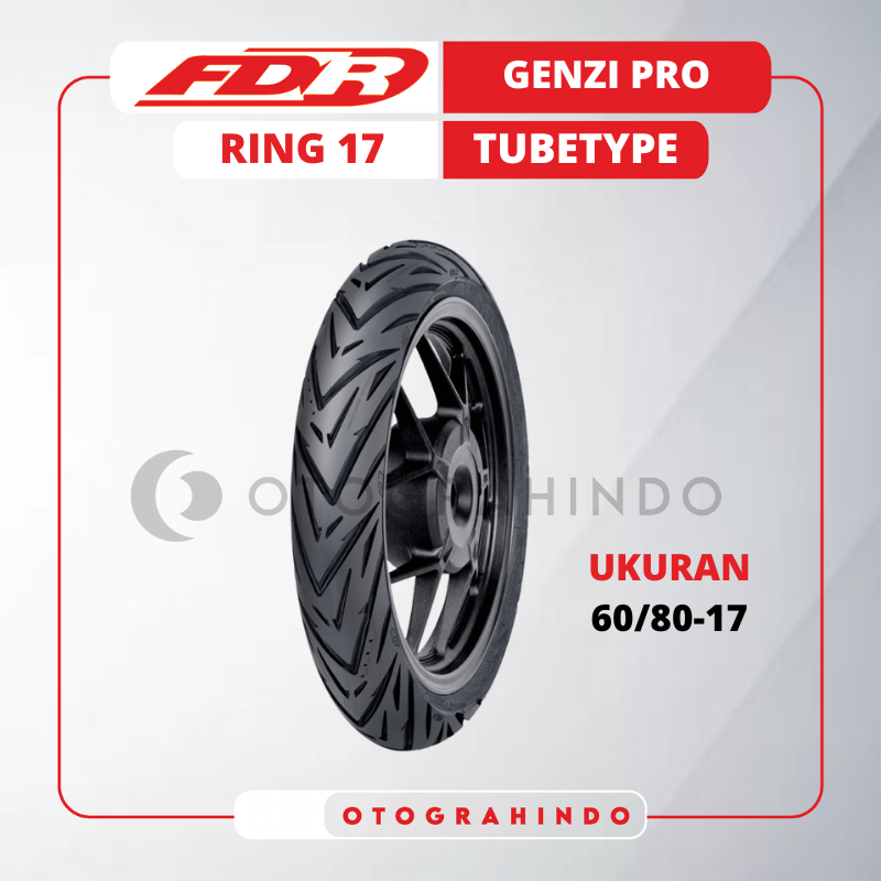 BAN LUAR SEPEDA MOTOR FDR GENZI PRO UKURAN 60/80-17  RING 17 TUBETYPE BAN MOTOR BEBEK