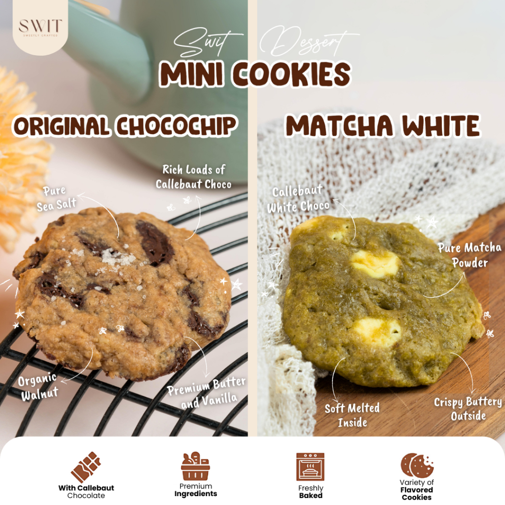 

QH SWIT DESSERT - Soft Baked Mini Cookies Premium isi 6 pcs Lumer Aneka Varian Hampers Gift
