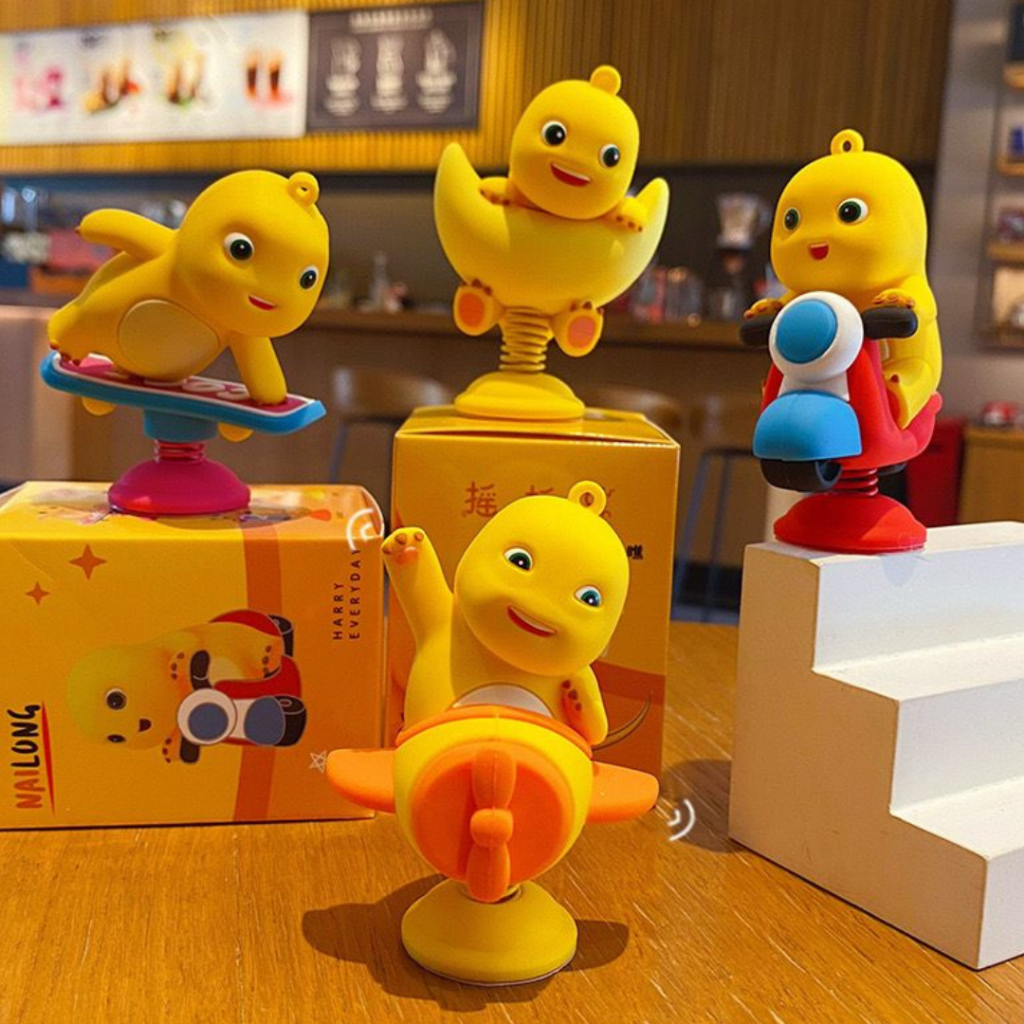 [littlecrab] Pajangan Mobil Motor Nailong Dino Kuning Hiasan Dashboard Mini Figure Goyang Unik
