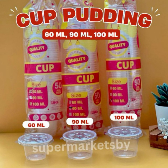 [TIPTOP] Cup Pudding 60ml 90ml 100ml untuk Jelly / Puding / Agar Agar / Saos / Es Krim / Wadah Gelas