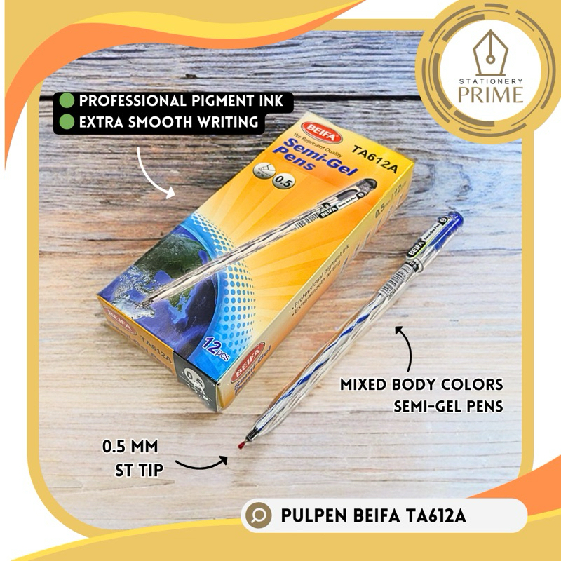 

Semi Gel Pen Pulpen BEIFA TA612A (Isi 12 pcs)