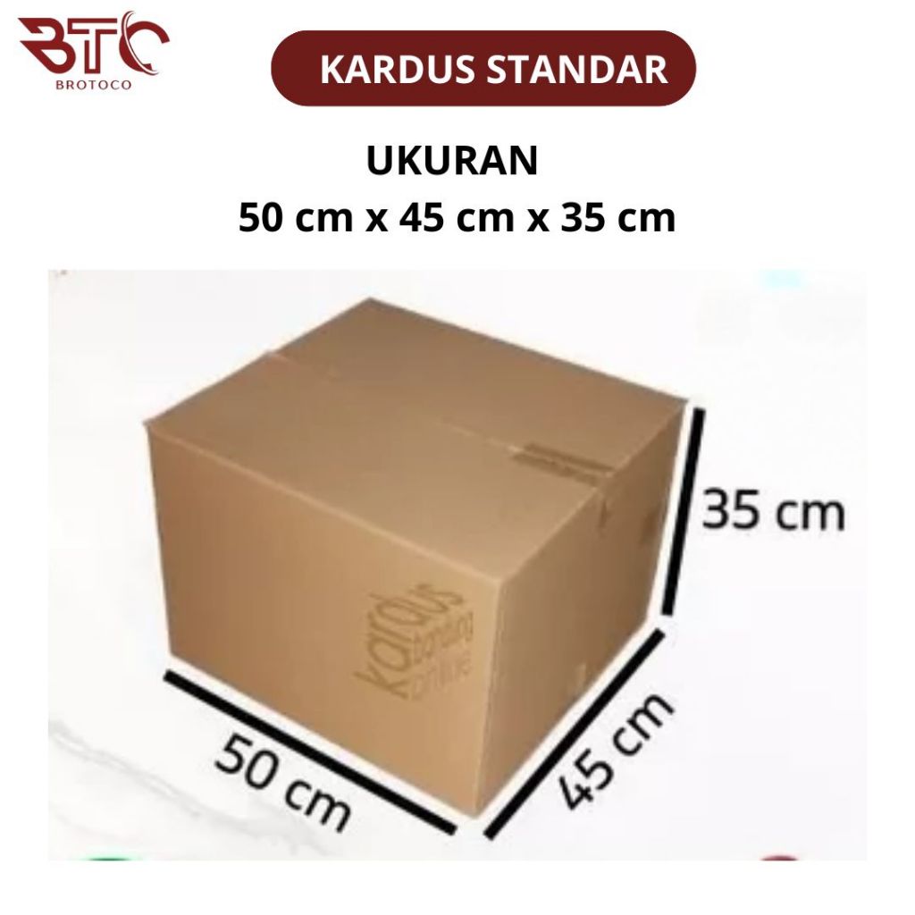 

[BROTOCO] Kardus Box Karton Kotak Dus Packing Medium Polos Uk. 50X45X35 cm BFlute Tebal 4 mm untuk Sembako Hamper Parcel