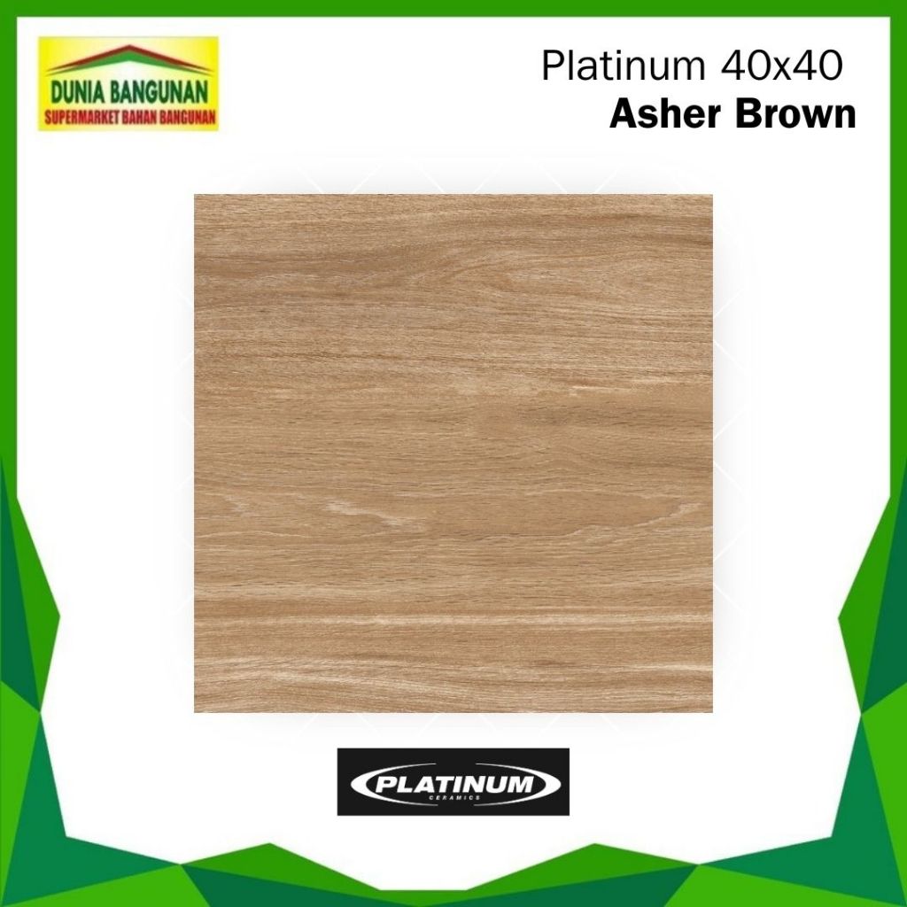 Keramik Platinum Asher Brown 40x40 Keramik Lantai Motif Kayu