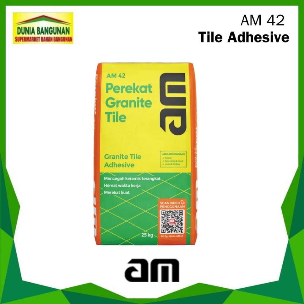 Semen AM 42 Tile Adhesive Perekat Granite Tile 25 Kg
