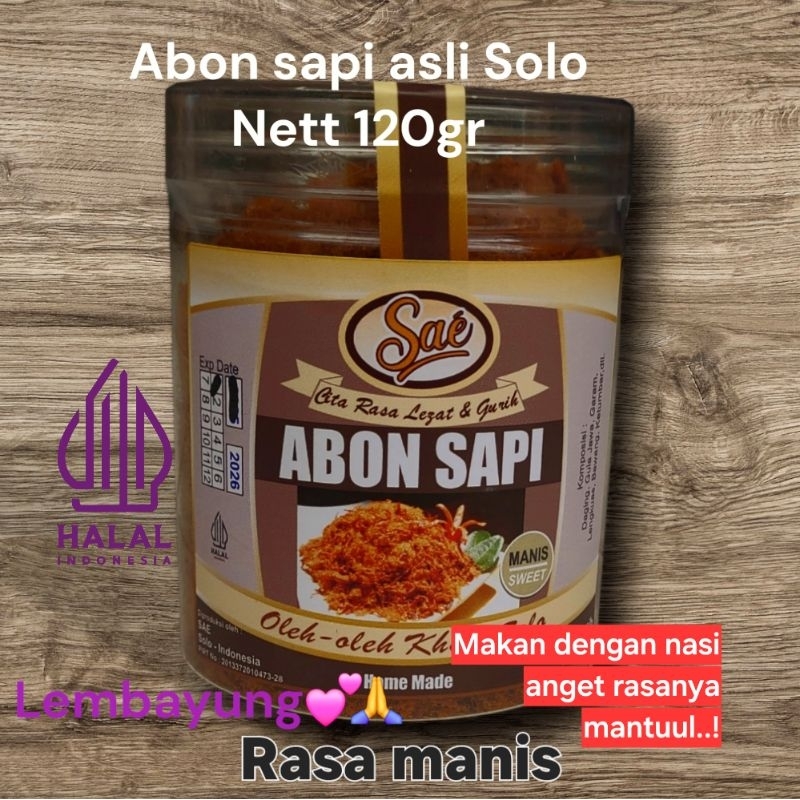 

Abon Sapi SAE Asli Solo Netto 120gr