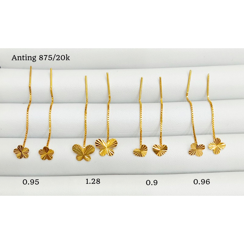 anting emas asli kupu zirkon anting love markis