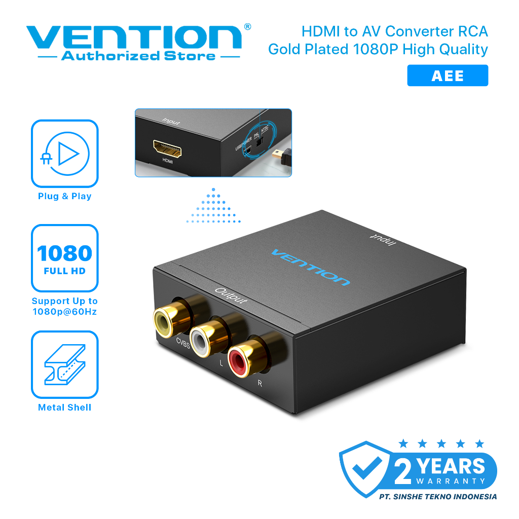 Vention Adapter Converter HDMI to RCA AV CVBs for Game Console AEE