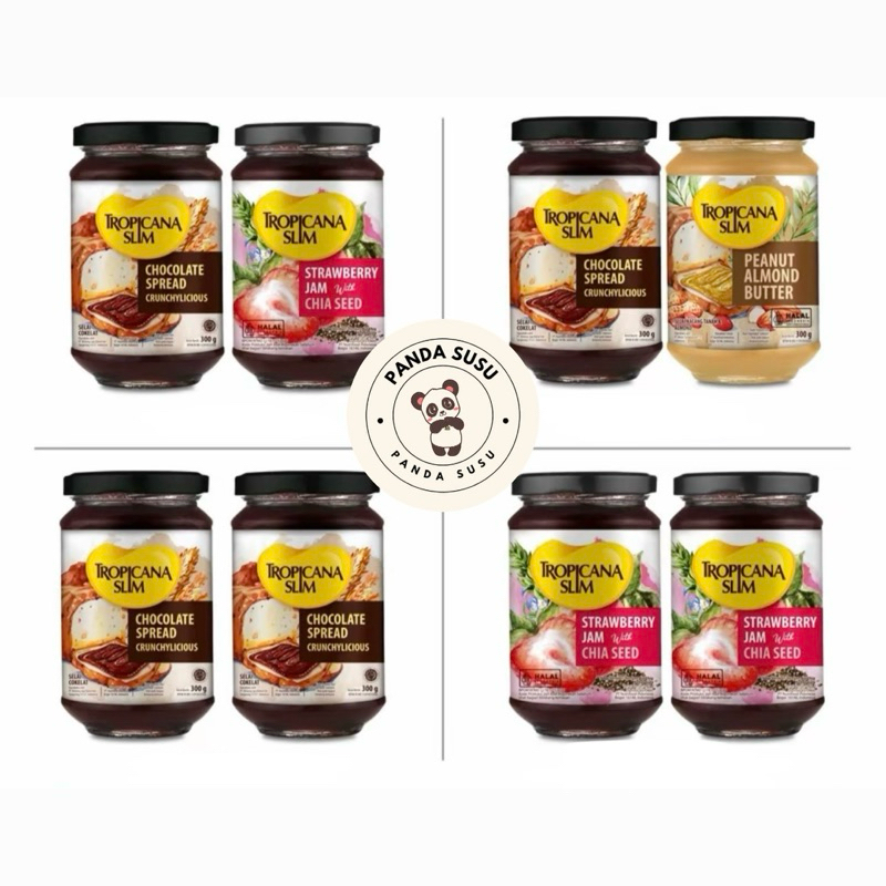 

Tropicana Slim Selai Twin Pack Chocolate Spread / Peanut Almond Butter 300gr / Strawberry