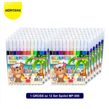

Spidol Set Mini isi 12 Pcs Montana | Water Colour Pen | Peralatan Menggambar Mewarnai Anak Murah