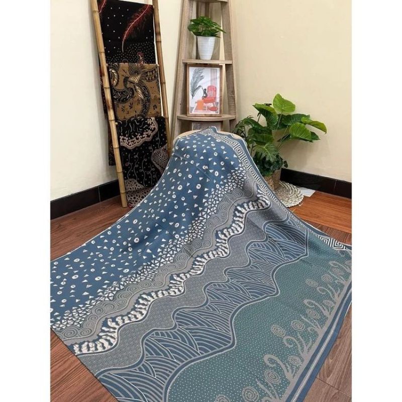 TERLARIS  KAIN BATIK SOLO TUJUH MOTIF TUMPUK TOSCA BIRU