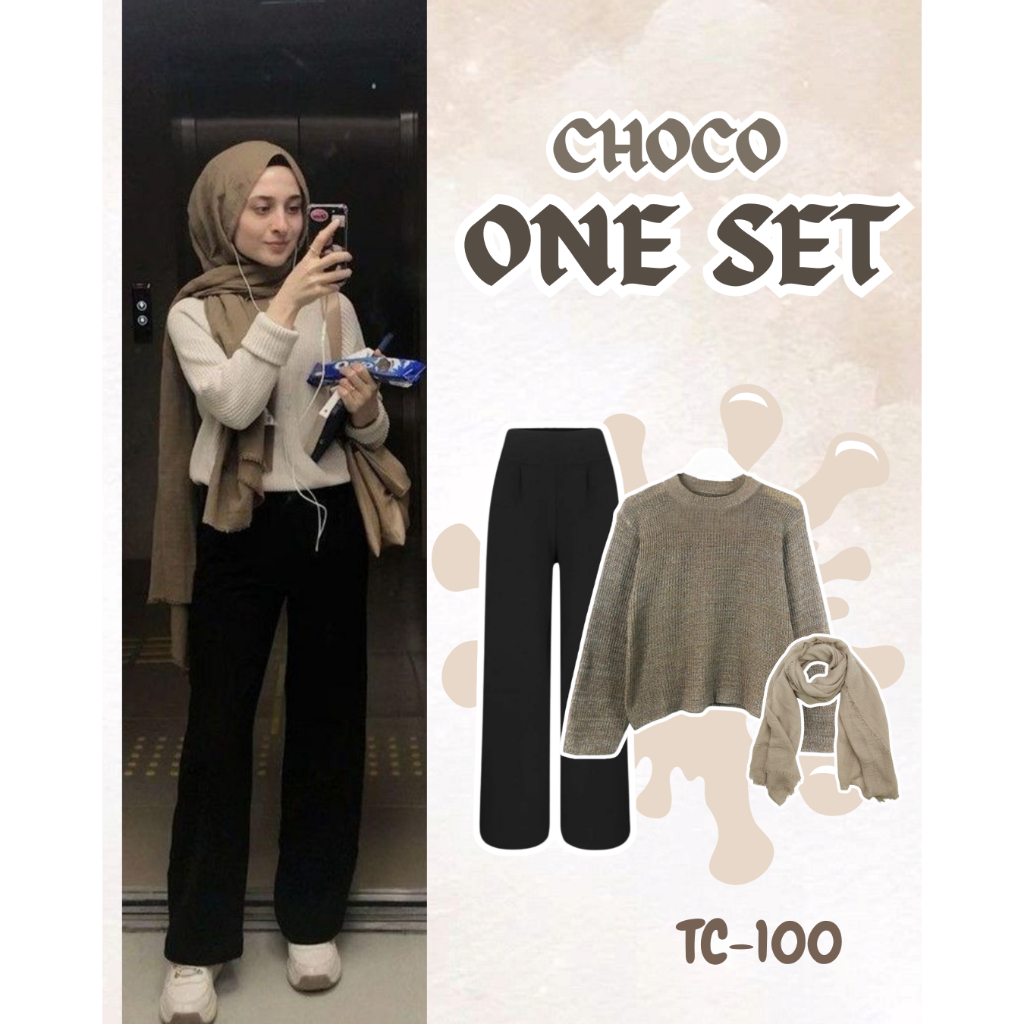 OTD Kekinian Setelan Outfit terLaris ( celana, blouse alenka, pashmina ) Setelan Wanita Hijab Wanita