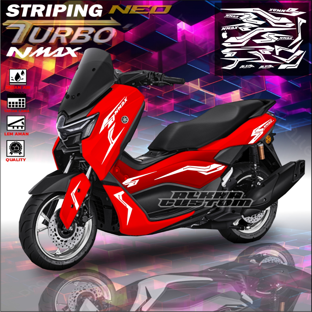 Striping Yamaha NMAX NEO TURBO Fariasi Stiker Motor Stiker Cuting Bisa tambah tulisan KEREN