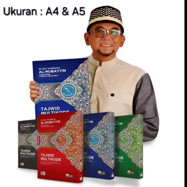 Al-Qosbah - Al Quran Mubayyin Tematik Sambung A5 & A4 kertas HVS Transliterasi Latin Perkata