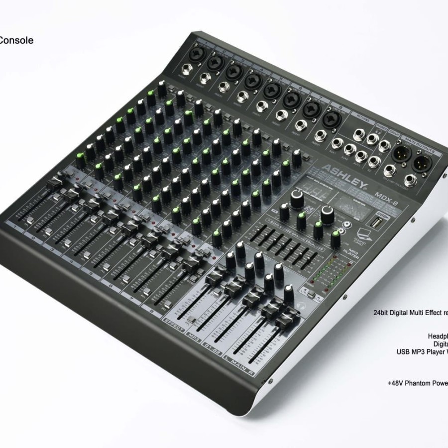 MIXER ASHLEY MDX8 8 CHANNEL MIXER AUDIO USB,BLUETOOTH