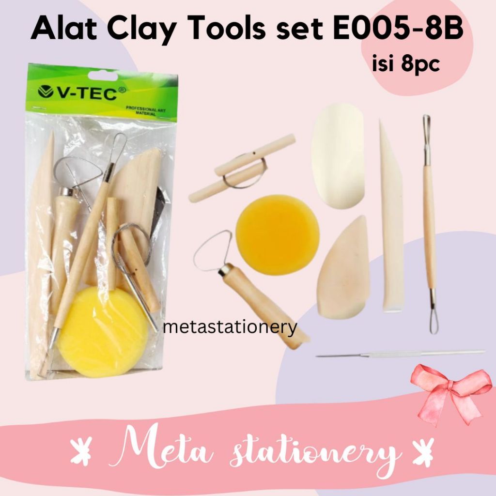 

Alat Ukir / Butsir / Clay Tools / Alat Clay Tools Set V-Tec E005 isi 8