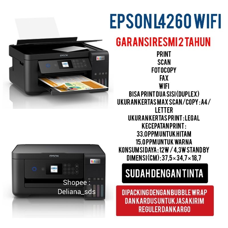 Printer Epson L4260 Print Scan Copy Fax Wifi Duplex Garansi Resmi 2 Tahun Printer Epson L4260 Wifi P
