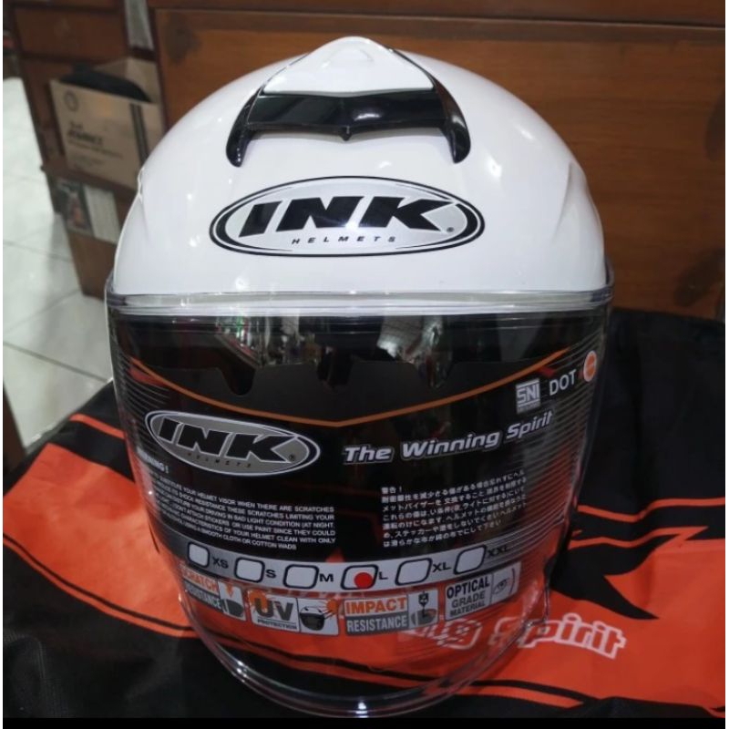 HELM INK DYNAMIC SOLID PUTIH ORIGINAL