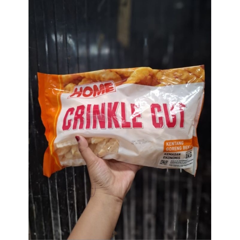 

kentang goreng crincle cut merk HOME