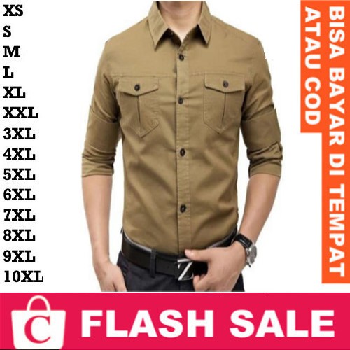 FortKlass FORTGLASS RISRUS FASHION Snowshop CHAMELEON SBY Reguler Slim Fit Long Shirt Basic Plain Ke