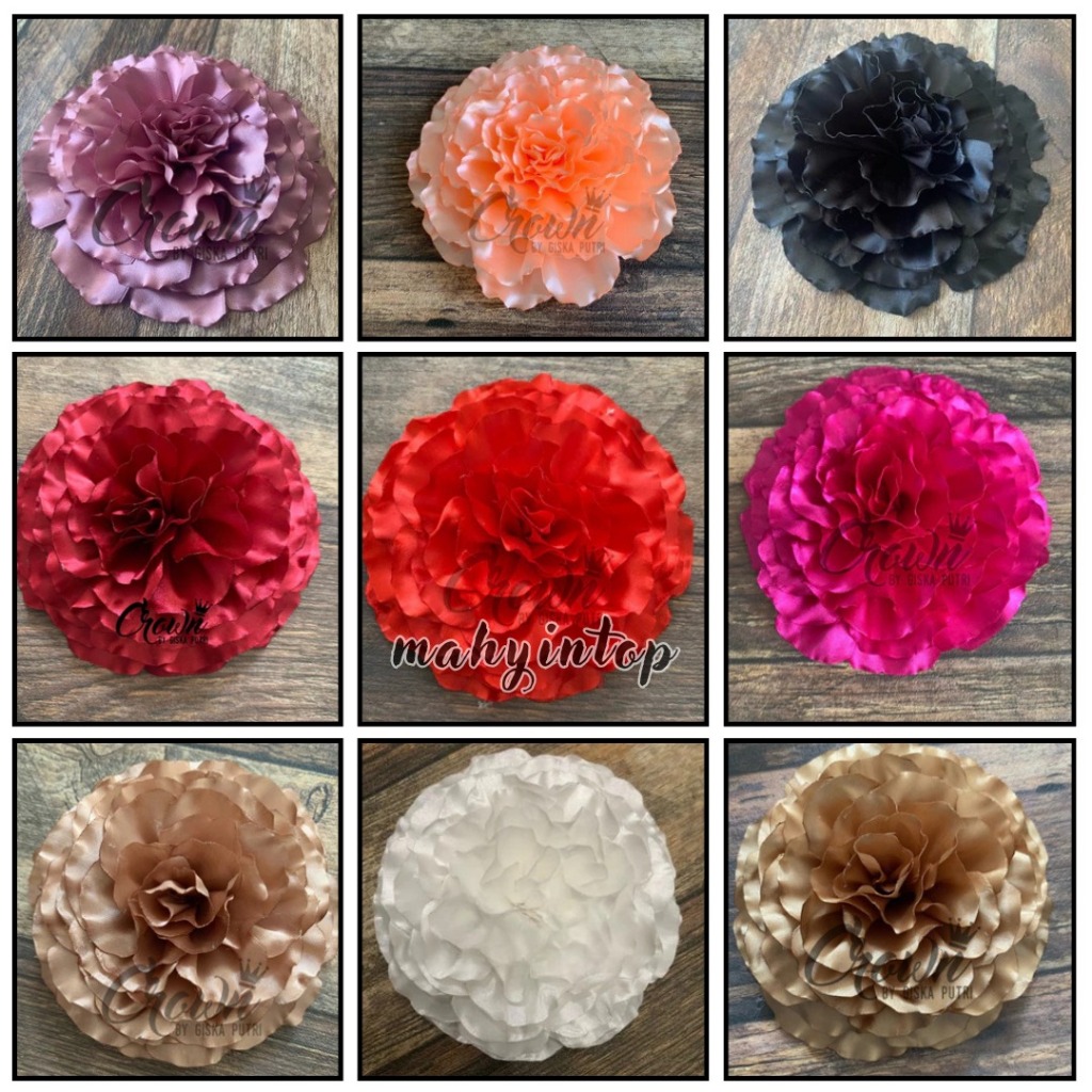 Korsase Aplikasi bunga rose hantaran, bunga hampers, bunga kebaya, bros bunga handmade 15 Cm