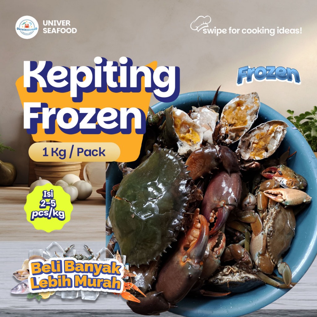 

Kepiting Mati Baru/Frozen All Size 1kg