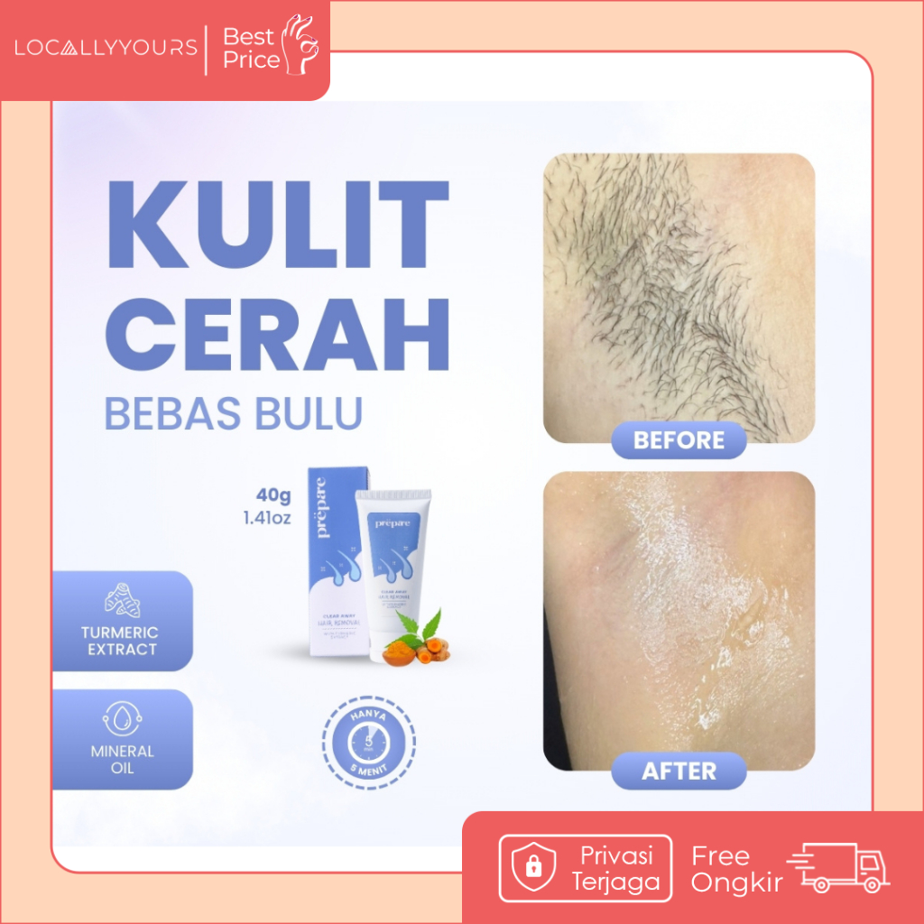 Prepare Hair Removal Cream Penghilang Bulu Memutihkan Dan Melembabkan Anti Chicken Skin