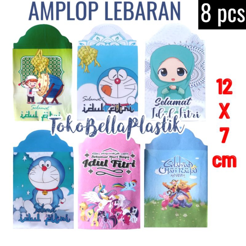 

[Isi 8 pcs] Amplop Lebaran Angpau THR Idul Fitri Motif Kartun Masjid Sedang 12 x 7 cm KPOP BTS