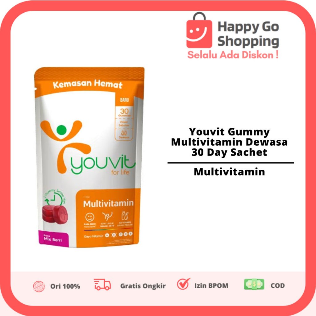 Youvit Gummy Multivitamin Dewasa 30 Day Sachet