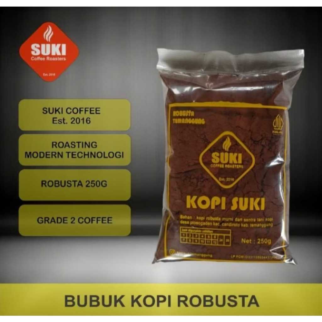 

KOPI BUBUK ROBUSTA/ KOPI MURNI ASLI TEMANGGUNG / COFFE BUBUK, 200g/ 250g/ 500g