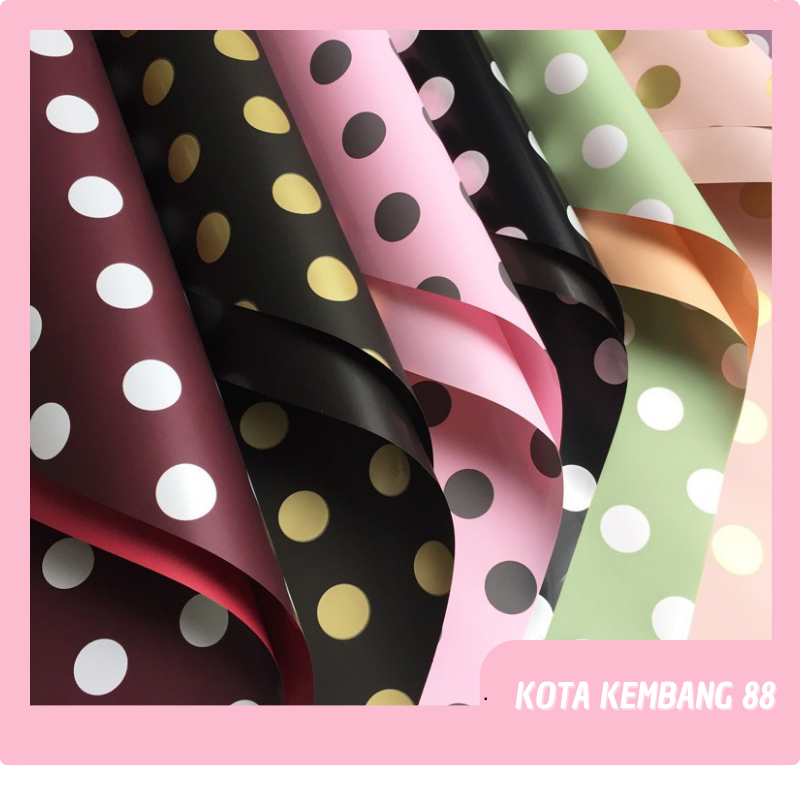

Kertas Buket Polkadot Pembungkus Bunga Waterproof Flower Wrapping Cellophane KB042
