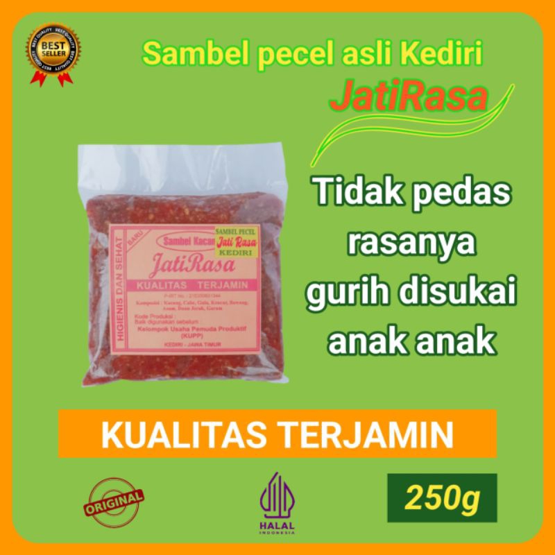 

SAMBEL PECEL JATIRASA ASLI KEDIRI TIDAK PEDAS DISUKAI ANAK ANAK 250G Tidak Pedas