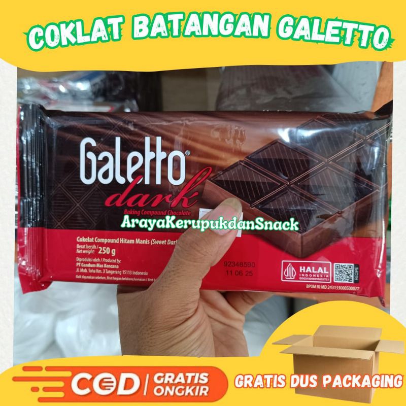 

[ 250 gr ] Galleto Coklat Batangan Lumer - Cokelat Galeto - Cokelat Galetto - Coklat compound - Coklat Batang 250 gr