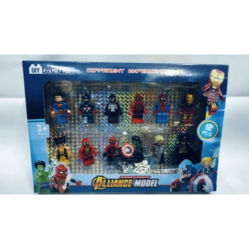 Mainan Lego Karakter isi 12pcs Mini Lego Ninja onepiece avengers minecraft