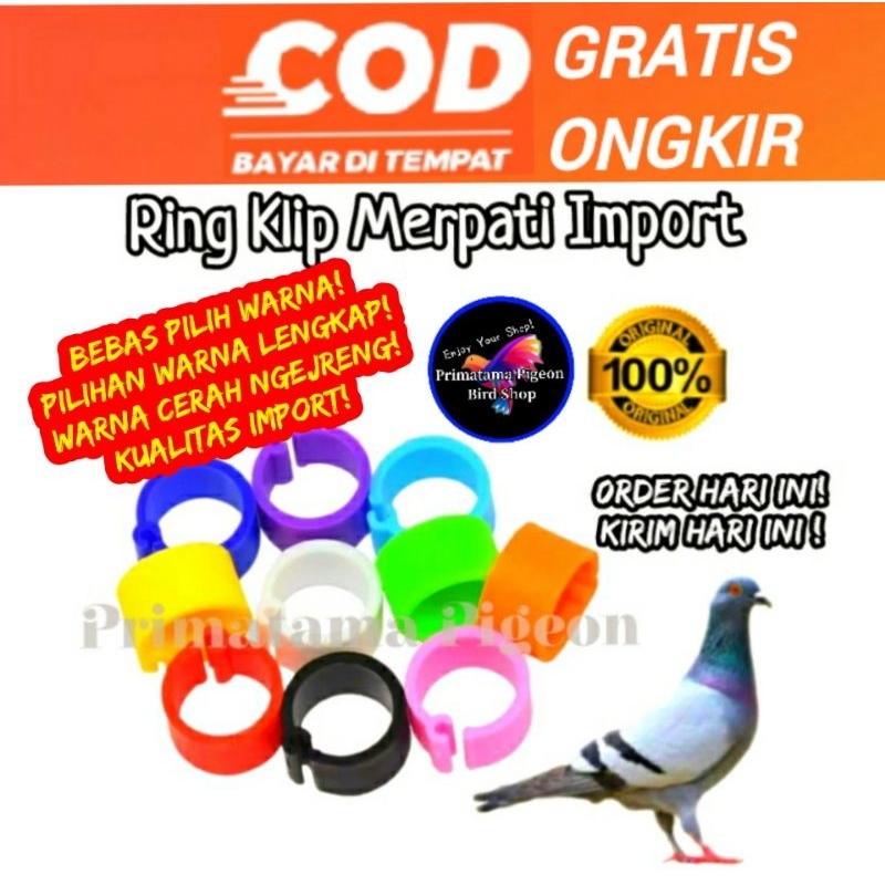Ring Merpati Klip 10pcs Cincin Gelang Burung Merpati